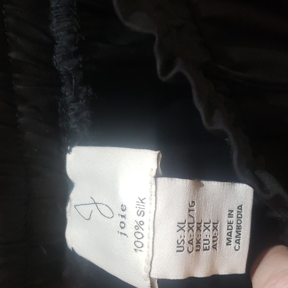 New Joie xl black silk wide legs pants - Picture 5 of 12